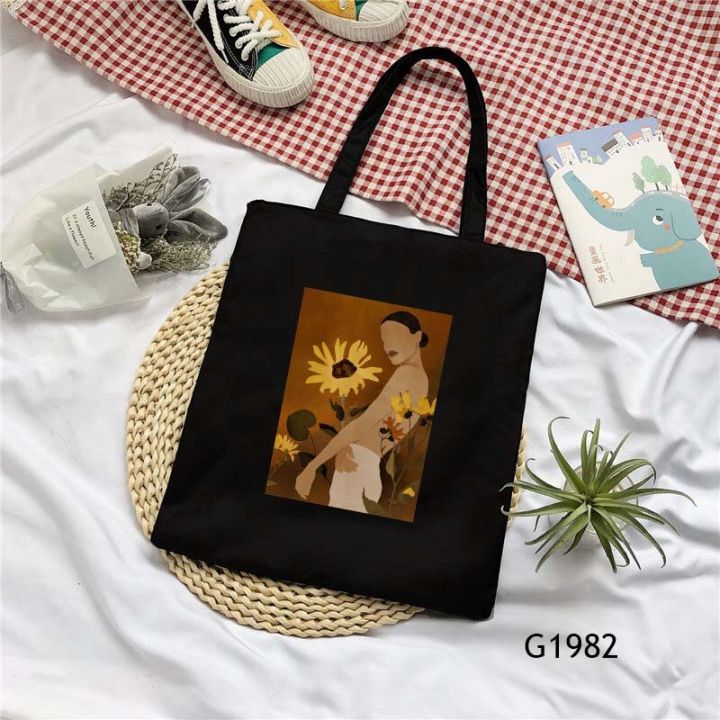 %E3%80%90Good-Love%20Store%E3%80%91%EF%BC%88NEW%EF%BC%89Aesthetic%20Art%20Canvas%20Tote%20Bag%20Pic%20Print%20Storage%20Bags%20Black%20Bags%20-%20Image%202