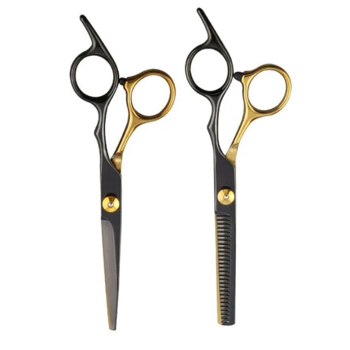6%20Inches%20Black-gold%20Barber%20Scissors%20Household%20Scissors%20Flat%20Shears%20Fine-toothed%20Shears%20Barber%20Accessories%20-%20Image%205