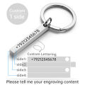 Personalize Keychains 3D Bar Stainless Steel Keyrings 4 Sides Engrave Text Name Date Logo Custom Key Chains Rings Love Gift P039. 