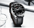 Curren 8365 Men's Wristwatch Leather Fashionable Casual Watch For Men- Black.