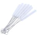 Test Tube Brush , 10 Pcs 10mm Dia Chemistry Test Tube Bottle Nylon Washing Brush Tool White.