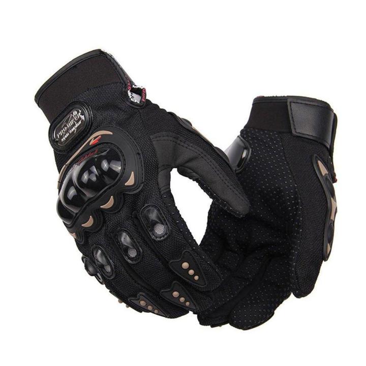 PROBIKER- Moto sports gear Motorcycle Racing Synthetic Leather FULL Finger Hand Gloves With Protection Bike Safety For BIKER. Black