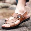 Mens Sandals Summer Leather Sandals Men Outdoor Casual Lightweight Sandal Fashion Men Sneakers sandalias hombre Big Size 38-48. 