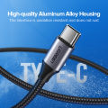【FUPANG】Ugreen USB type C cable 1m nylon braided USB A to USB C fast charger compatible with iPad Mini 6 Samsung Galaxy S21 S20 Z flip 3 Z fold note 20 LG V60 GoPro Hero ps5 remote controller switch panel.