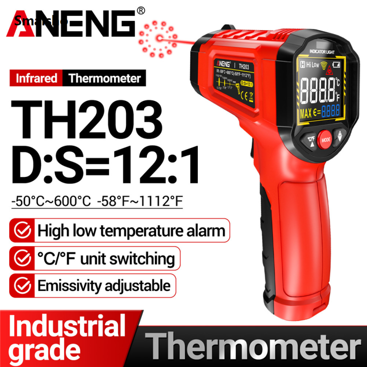 ANENG TH202/TH203 Infrared Thermometer -50~600℃ Industrial Grade Smart Temperature VA Reverse Color Screen Pyrometer Tester