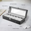 6 Slot Luxury Watch Box with Attractive Display Case, Creative Design for Storage and Gift Use. 