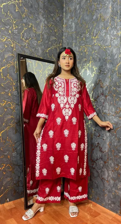 Lucknow%20Embroidery%20Work%20Readymade%202-pcs%20Short%20Kmeez%20%20Salwar%20Kameez%20For%20Women%20D-02%20-%20Image%202