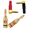 JOUYI 32PCS Banana Plugs Open Screw 24K Gold Plated Plugs with 24K Gold Plated Screw Type Pure Copper Right Angle Banana Plugs. 