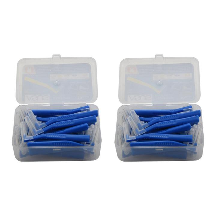 ASUS 2 Boxs L Shape Push-Pull Interdental Brush 20Pcs/Box Oral Care Teeth Dental Tooth Pick Tooth Blue