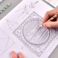 Multifunctional Circle Drawing Template, Geometric Drawing Tool, Measuring Ruler, Rotatable Angle.