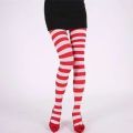 Goth Punk Women Striped Pantyhose Rainbow Long Tights Christmas High Waist Cosplay Stocking Elastic Slim Legging Long Socks.