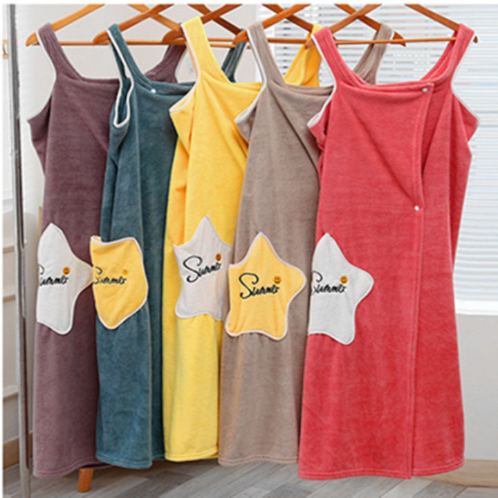 Hot%20selling%20star%20pocket%20absorbent%20girls%20can%20wear%20bath%20towels%20and%20coral%20velvet%20bath%20skirts%20wholesale%20ladies%20bathrobes%20-%20Image%204