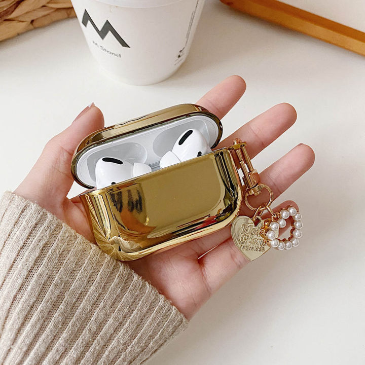 Electroplated%20Gold%20Earphone%20Case%20for%20Apple%20AirPods%201%202%20Pro%203%20AirPod%20Case%20Cute%20Plating%20Pearl%20Ornaments%20Keyring%20Soft%20Cover%20funda%20-%20Image%205