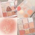 【Clearance sale】 DIKALU / 9 Color Holographic Matte Eyeshadow Palette Kit / Glitter Pigment Eye Shadow Pallete / Waterproof Metallic Shimmer Eyeshadow. 