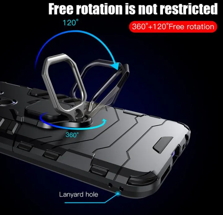 icasecover%20for%20Xiaomi%20POCO%20M2/POCO%20M2%20Reloaded%20Hard%20Case%20Hybrid%20Shockproof%20Car%20Magnetic%20Ring%20Buckle%20Stand%20Back%20Cover%20-%20Image%205