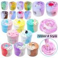 100ml Rainbow Butter Slime Kit Soft Non-Sticky Scented Slime For Girls Boys Party Favors Birthday Gift Stress Relief Toy For Kid. 