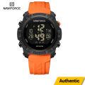 NAVIFORCE 7104 Men's Multi-Function Digital Wristwatch With Date Day Waterproof Silicone Strap Top Brand Luxury Classic Fashion Sports Watch - Orange. 