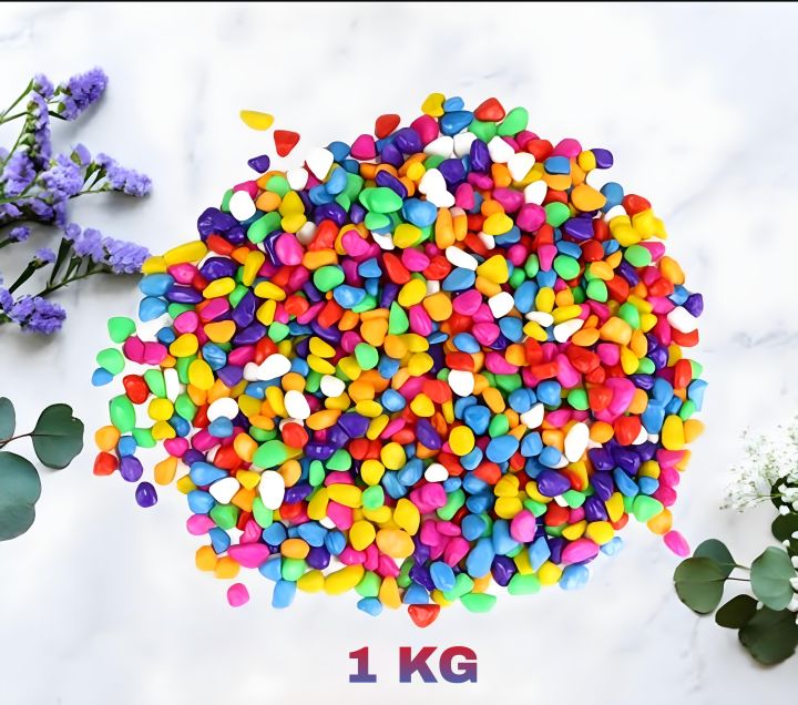 1kg Aquarium or Gardening Under Water colorful stones mixed for decoration