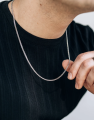 Minimalist Chain Necklace Stainless Steel Men Simple Rock Necklace.