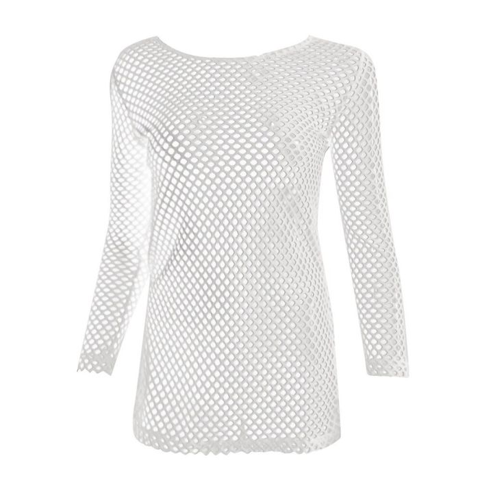 Women%20Bikini%20Cover-ups%20Swimsuit%20Swimwear%20Summer%20Holiday%20Beach%20O-neck%20Lace%20Pullover%20Bikini%20Blouse%20Bohemian%20Beach%20Cover%20Up%20Smock%20-%20Image%205