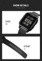 SKMEI 1858 Square Waterproof Calendar Countdown Electronic Digital Dual Display LED Luminous Watch.