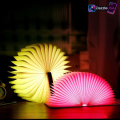 Magical 7-Color Wooden Foldable Book Lamp – USB Rechargeable Night Light.