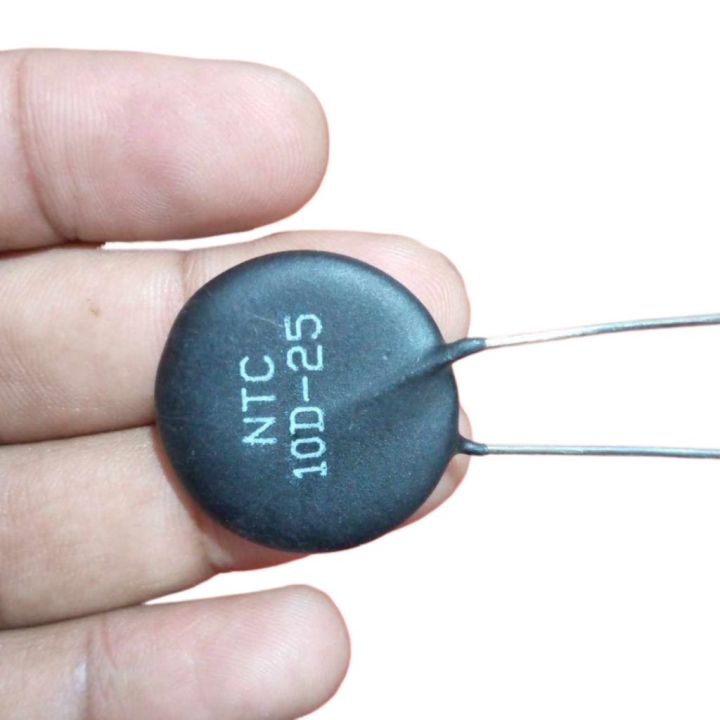 BLACK NTC 10D-25 25mm Leaded Epoxy Coated Thermistor Temperature Sensor NTC 10 Ohm Thermal Resistor 10 Ohm Thermistor 2 Pin Leads 10 Ohm NTC 10 Ohm Temperature Sensor