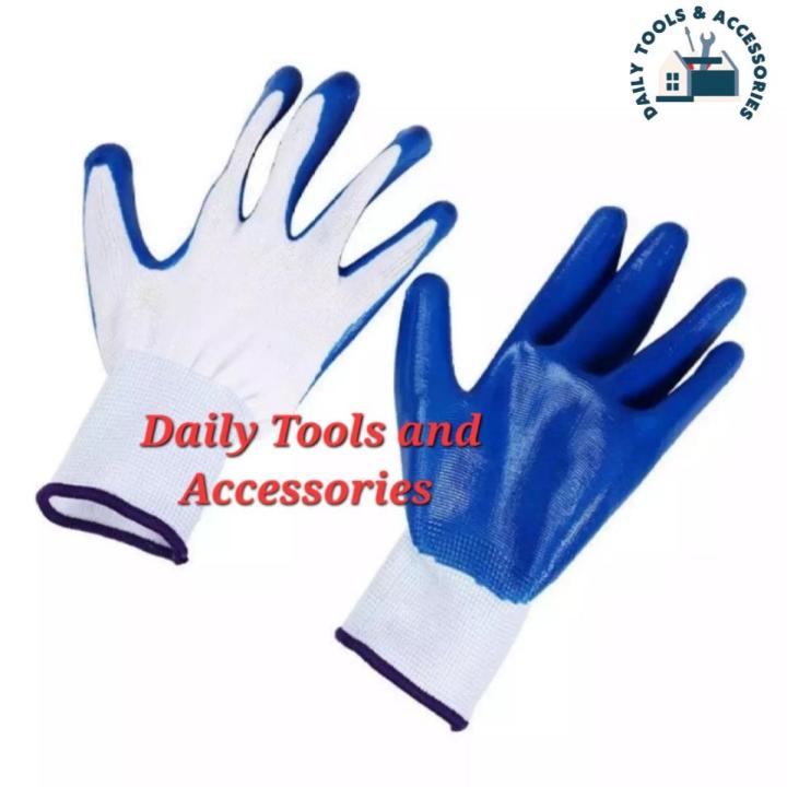 Nylon Rubber coated Safety Hand Gloves for Industrial , Household, Bike Riding Hand Gloves (1 Pair)