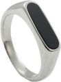 Stainless Steel Men's Stone Ring, Silver, Golden, Black, Natural Stone, Sizes 7-10. 