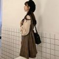 Cute Mini New Year Date Dresses Sleeveless Vest Women Korea Japanese Style Design Retro Vintage Plaid Button Shirt Dress New.