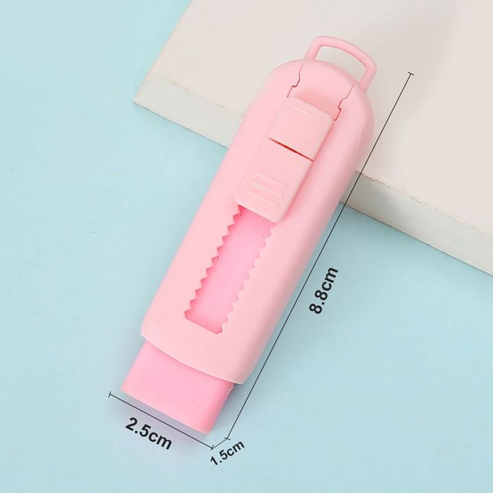 Lightweight Retractable Push Pull Eraser Macaron Color Self-locking Stationery School Supplies Pencil Erasers Drawing Painting