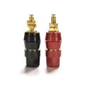 1-Pair SPEAKERS Terminal Banana 4mm Jack Plug Socket Connector Binding Post For Amplifier Speaker Terminal In-Wall Plate Red & Black Sockets Connectors Cables . 