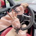 Sunscreen Sun Protection Long Arm Sleeves Fingerless Nylon Bow Ice Silk Sleeve Arm Covers Hand Sleeves Summer Arm Warmers Cycling.