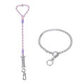 Stainless steel automatic elastic telescopic explosion-proof pet traction rope training large dog chain collar. 