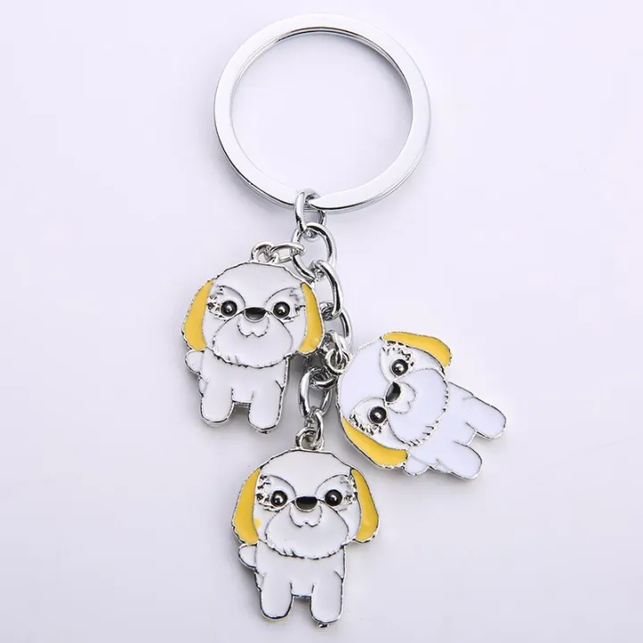 Cartoon%20Bichon%20Frise%20Dog%20Keychain%20Cute%20Animal%20Key%20Chain%20car%20Keyring%20Women%20Bag%20pendant%20Jewelry%20For%20Women%20-%20Image%203
