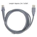 Code Scanner Cable, Barcode Scanner Cable 2 Meter Length PVC for Replacement. 
