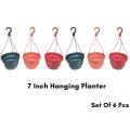 6 Piece Hanging Plantter 7 Inch Planter Tubs 7 Inch Hanging Pot-BP Plastic 7 Inch Hanging Planter Pot-Railing Pot-Garden Equipment-BP Hanging Planter. 