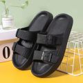 Soft Sole Home Slippers Men Summer Adjustable Buckle Non-Slip Beach Flip Flops Man Comfortable Thick Bottom Platform Sandals. 