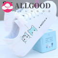 Sneaker Shoes for Women  Cartoon Cat White Shoe Korean Casual Flat Shoes Women New Style  Sale. 