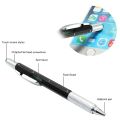 Pen 6 In 1 Multifunctional Touch Screen Pen Mobile Ballpoint Pen With Ruler Screwdriver Tool.