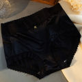 High-End Satin Nude Feel Seamless Underwear Ladies' Hip Lifting Mid-Waist Silk Crotch New Spring and Summer Lace Briefs. 