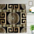 Black Gold Luxury Shower Bathroom Curtain Waterproof Fabric Modern Marble Bath Toilet Door Curtains Home Decor Cortinas De ducha. 