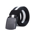 Men's Striped Canvas Belt with Lightweight Nylon and Hard Plastic Buckle – 120cm Outdoor Sports and Leisure Belt.. 