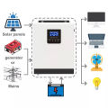 PowMr PWM 2400W Hybrid Solar Inverter 50/60hz Off Grid Sine Wave Inverter Built-in 50A solar charge controller support 24V Lifepo4 battery. 