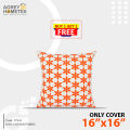 Cushion Cover Orange & White (16"x16") Only Cover. 