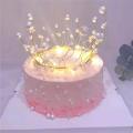 Metal Pearl Princess Crown Cake Topper Headdress Wedding Engagement Birthday Topper. 
