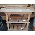Wooden Gas burner table.
