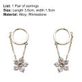 Clip Earring Chain Faux Crystal Clip Earring. 