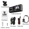 Dash Cam Front and Rear Inside 3 Cameras 1080P+720P+480p. 