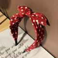 Red Polka Dots Bow Headband for Women Hair Accessories Lovely Rabbit Ear Knotted Hairband Not Slip Adults Hair Band.
